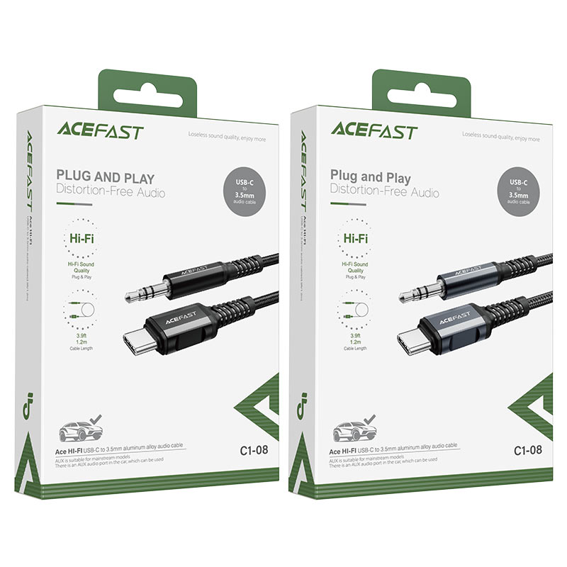 Acefast C1-08 usb-c to 3.5mm aluminum alloy audio cable (1.2M)