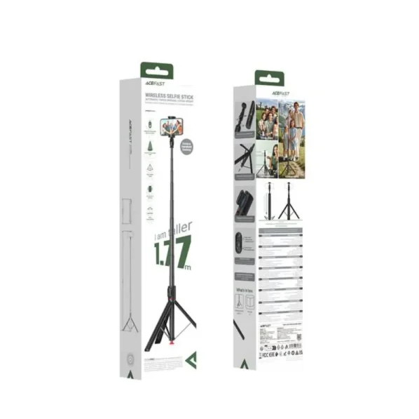 ACEFAST E31 SELFIE STICK WITH AUTOMATIC TRIPOD BLACK