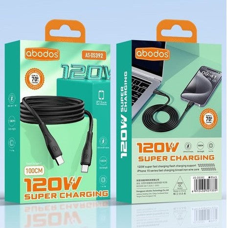 Abodos AS-DS392 120W Type-C to Type-C Cable (100CM) Black