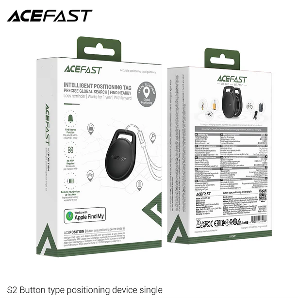 ACEFAST S2 BUTTON TYPE POSITIONING DEVICE (1PC) BLACK