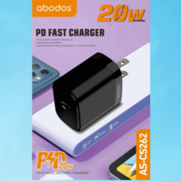 Abodos as-cs262 2-port 20w pd fast charge adaptor black