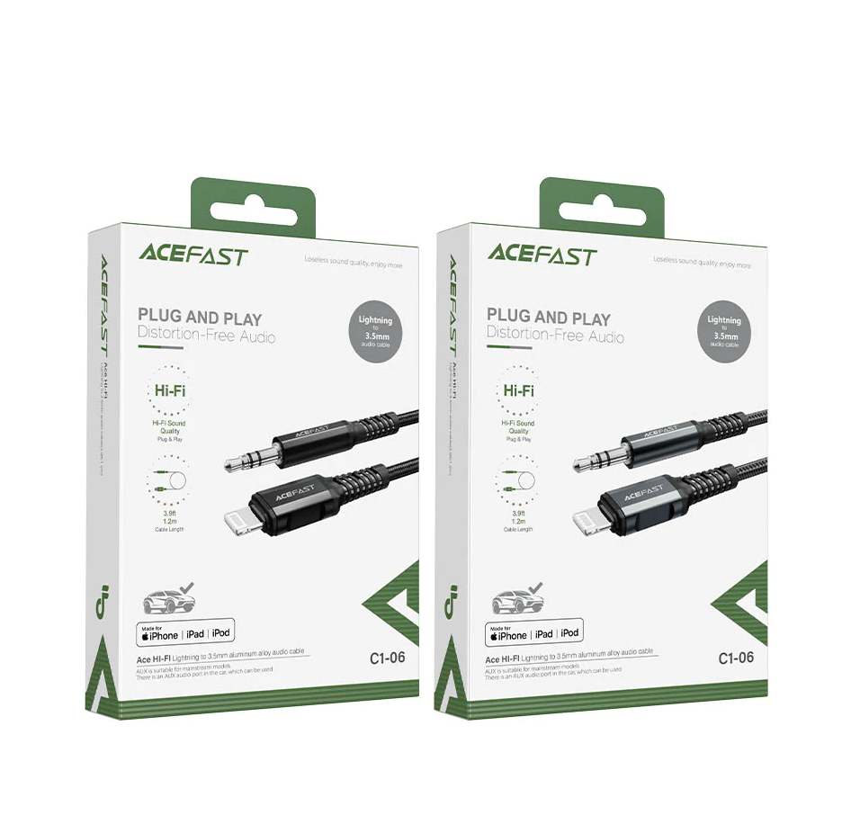 ACEFAST C1-06 LIGHTNING TO 3.5MM ALUMINUM ALLOY AUDIO CABLE (1.2M)