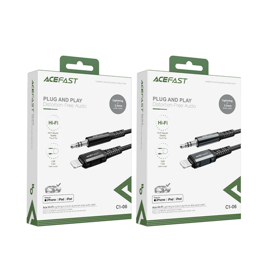 Acefast C1-06 lightning to 3.5mm aluminum alloy audio cable (1.2M)
