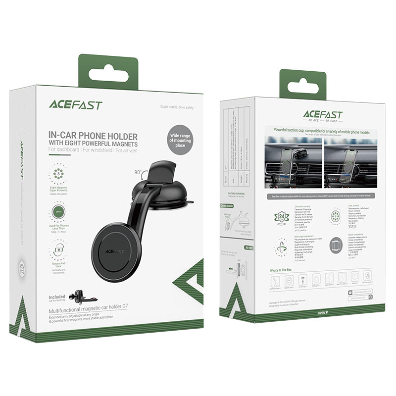 ACEFAST D7 MULTI FUNCTIONAL MAGNETIC CAR HOLDER BLACK