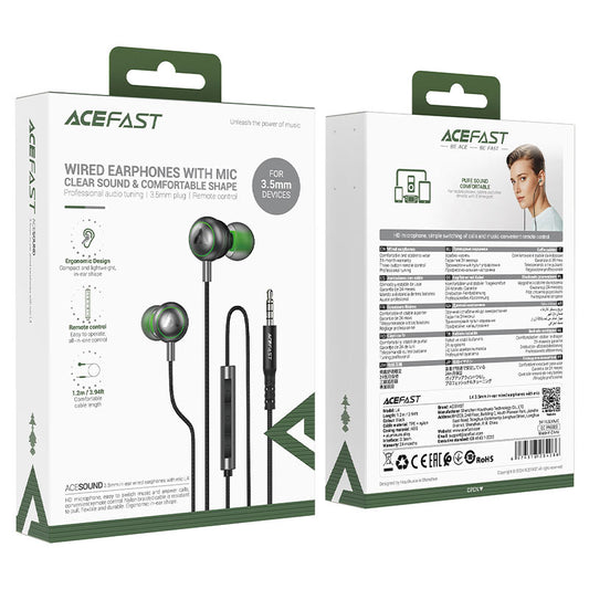 Acefast L4 3.5MM in-ear wired earphones with mic black