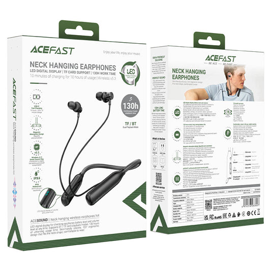 Acefast N4 Neck Hanging Wireless Earphones Black