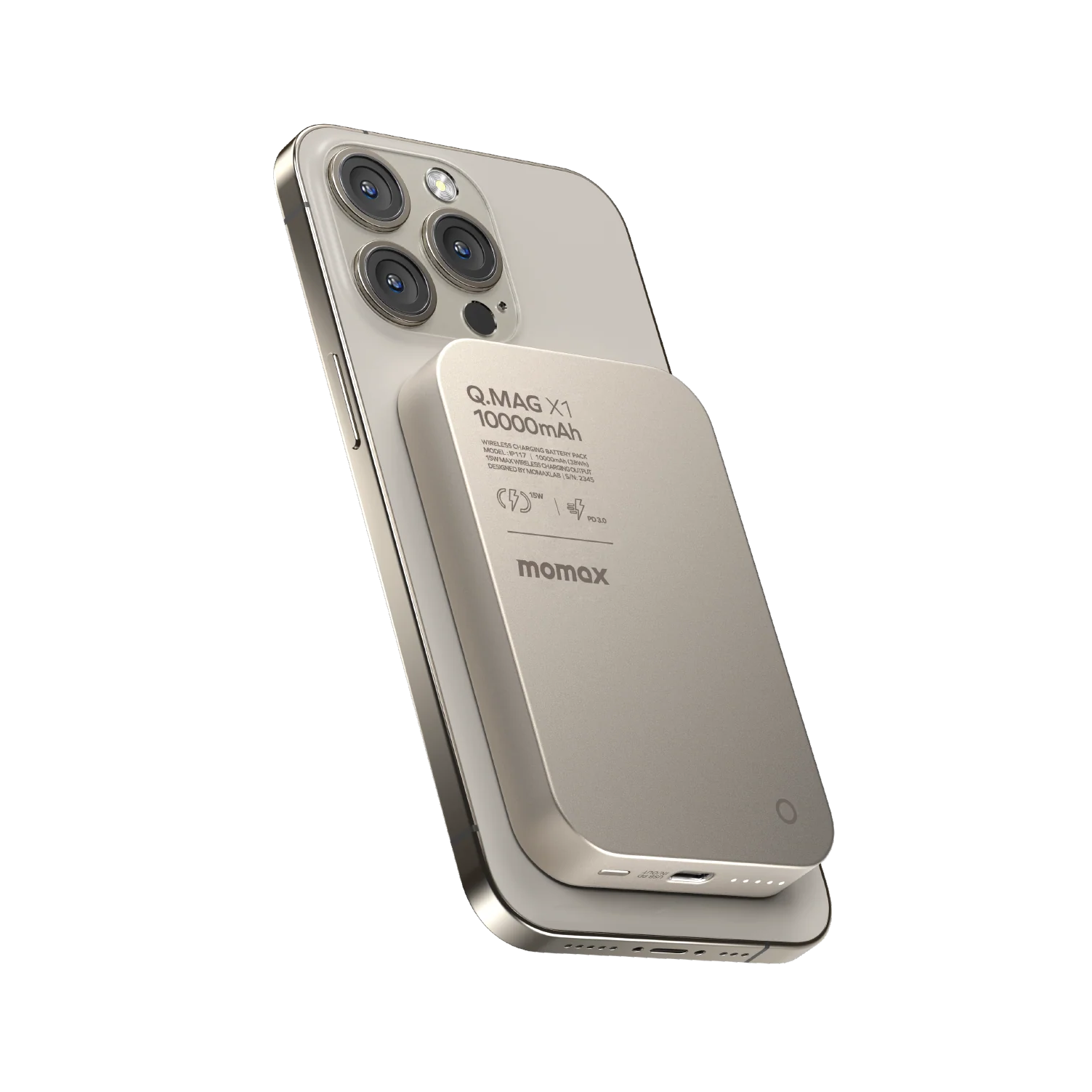 MOMAX Q.MAG X1 10000 MAH MAGNETIC WIRELESS POWERBANK (IP117)