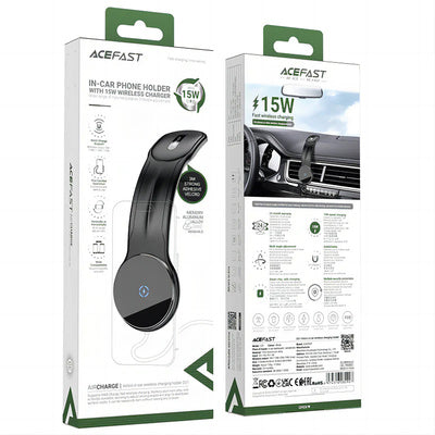 ACEFAST D21 VELCRO IN-CAR WIRELESS CHARGING HOLDER BLACK