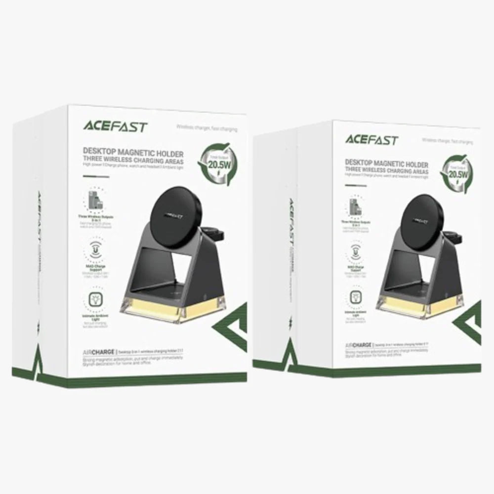 ACEFAST E17 DESKTOP 3-IN-1 WIRELESS CHARGING HOLDER BLACK