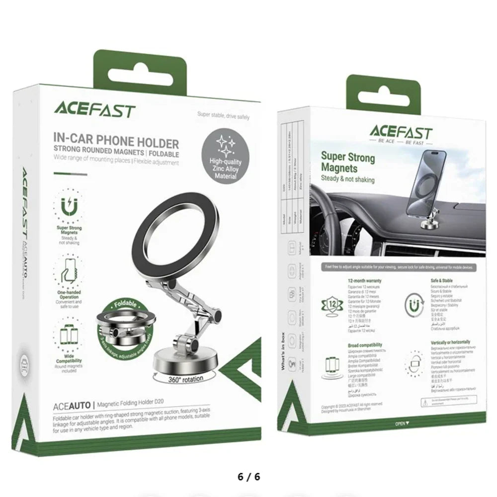 ACEFAST D20 MAGNETIC FOLDING HOLDER METAL GREY