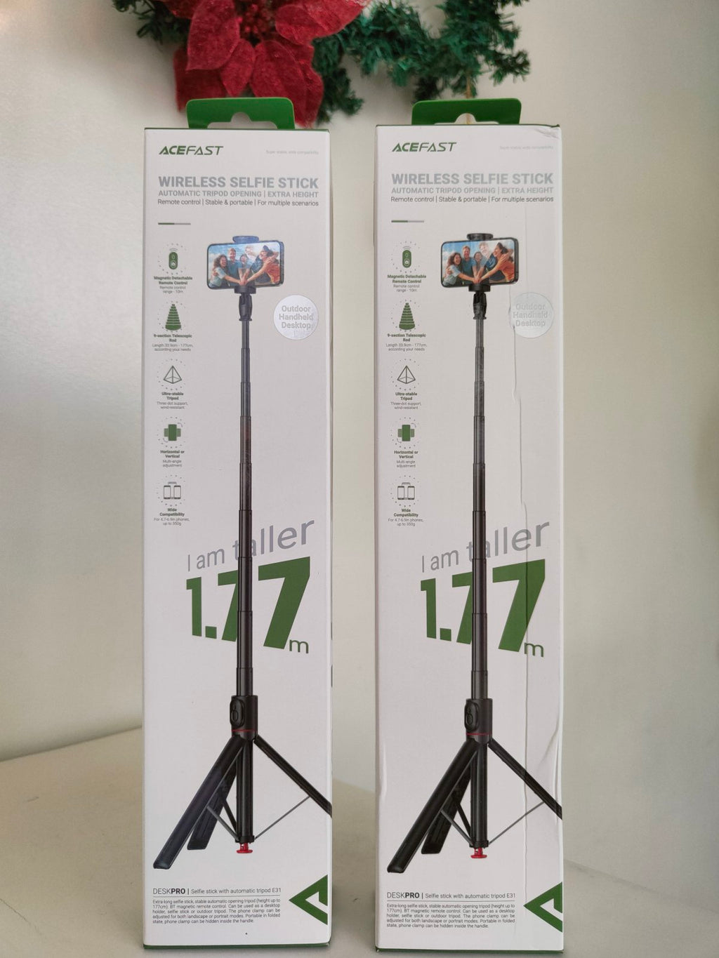 ACEFAST E31 SELFIE STICK WITH AUTOMATIC TRIPOD BLACK